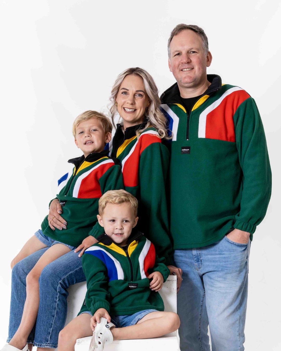 Green SA jersey family photo