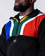 Close up of the Polar fleece SA flag Jersey black