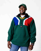 Man wearing a Polar fleece SA flag Jersey in colour green