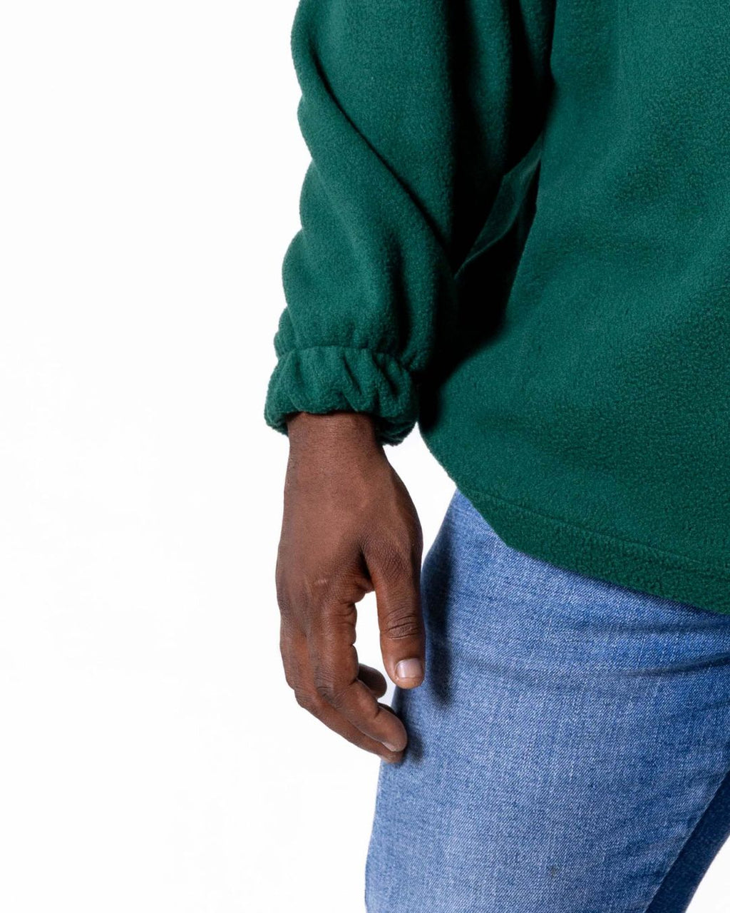 Close up of the green Polar fleece SA flag Jersey