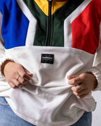 Premium cotton SA flag Jersey cream close up