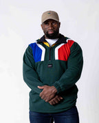 Male wearing the Premium cotton SA flag Jersey in colour green - Front view