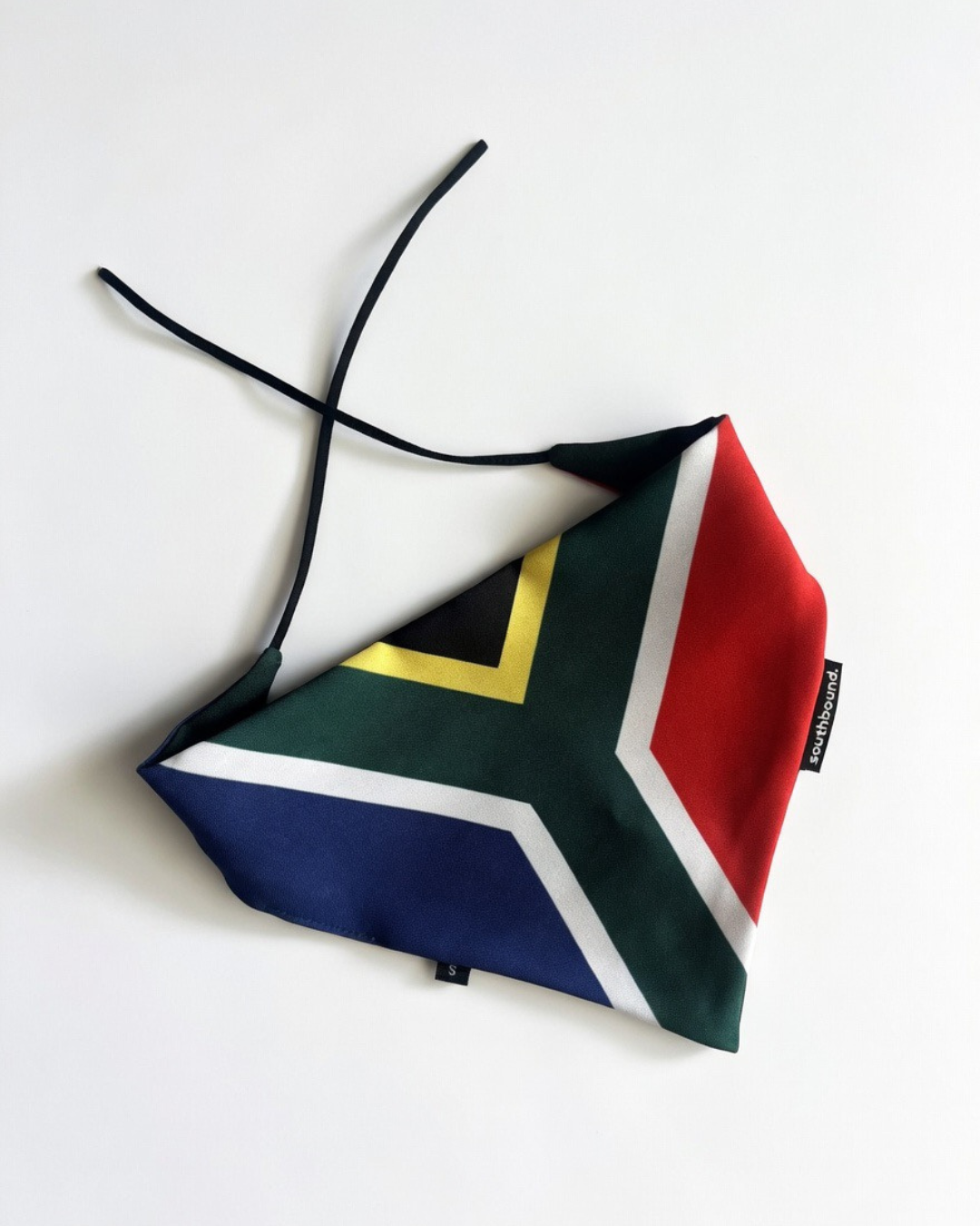 SA flag dog bandana on a white background