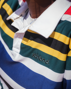 Female wearing a strip polo shrt